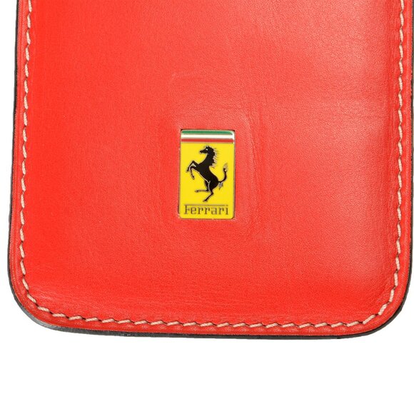 Scuderia Ferrari Red Leather Pouch - Picture 2 of 5